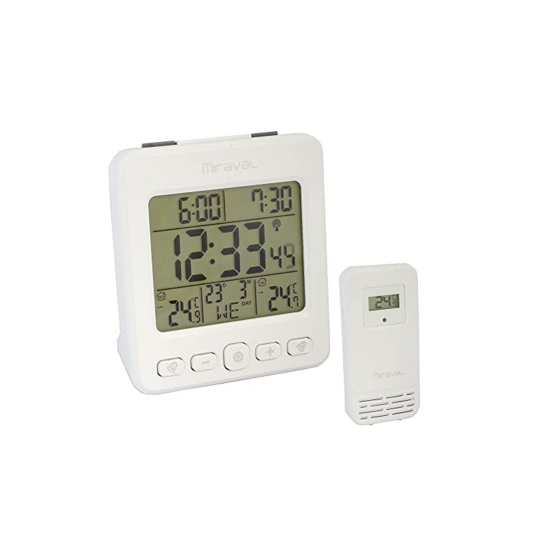 Miraval LCD Wireless Weather Station with Outdoor Sensor, Alarm Clock,