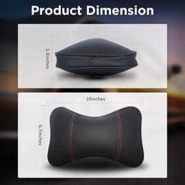 2 Pack Car Neck Pillows, Hysami Adjustable Memory Foam Genuine Leather Headrest Pillows, Comfortable Neck Support Pillows for Adults and Children