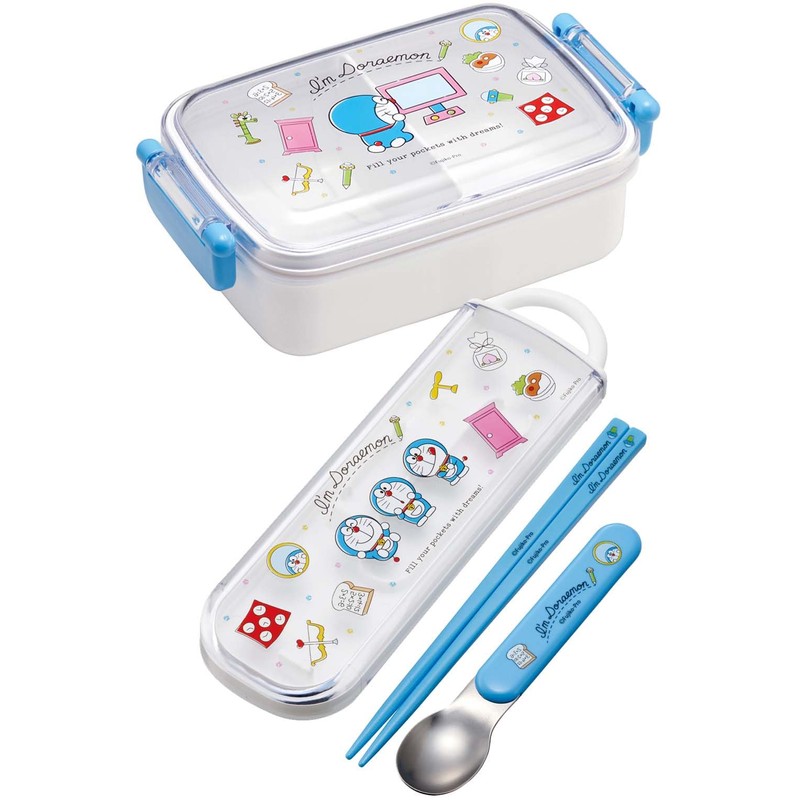 Skater CCA1AG-A Sanrio Doraemon Chopsticks and Spoon Set, Antibacterial, Line