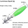 Luminous Squid Jig Hooks Fluorescent Fishing Lure Baits Luminous Cuttlefish
