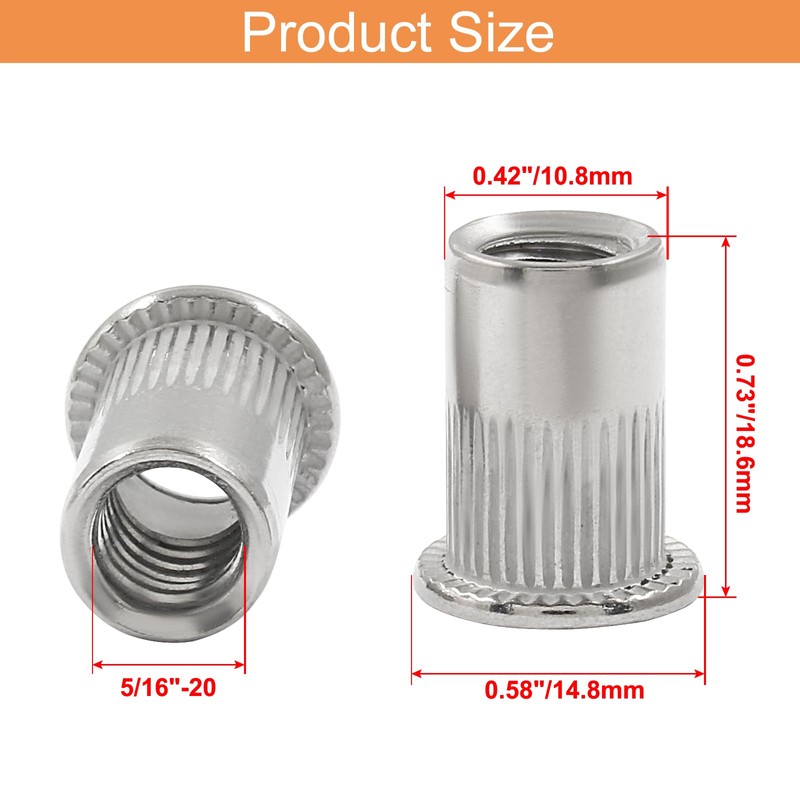 Cionyce 30 Pcs 5/16 Inch - 18 UNC Rivet Nuts