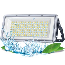 TASINUO LED Outdoor Spotlight 100 W, 10000 LM Super Bright Outdoor Floodlight, Waterproof IP67, 7000 K Cool White Outdoor Spotlight, LED Headlight 85-265 V for Garden, Garage, Factory, Sports Field