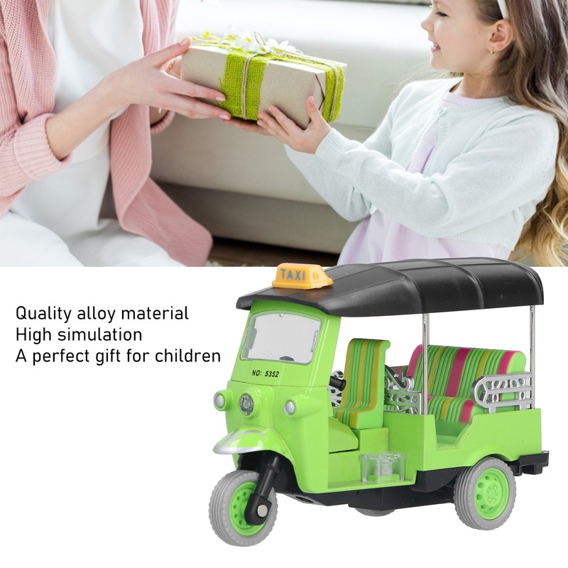 Pull Back Thai Tricycle Simulation Alloy Tuk Tuk Car Model