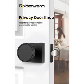 goldenwarm Interior Door Knobs Black, Zinc-Alloy Modern Matte Black Door Knob Privacy Door Knobs Interior for Bedroom Bathroom, Heavy Duty Square Modern Doorknobs - 1 Pack