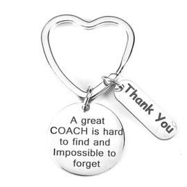Coach Gifts - Thank You Keychain for Women Men, A Great Coach Is Hard to Find Impossible to Forget - Appreciation Gift
