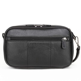 Meigardass Men's Clutch Bag, Genuine Leather, Popular, Simple, Lightweight, Large Capacity, Black