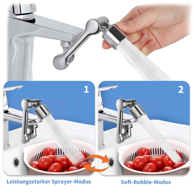 Figarge Bathroom Tap Attachment Rotating Tap Attachment Extension 1440 Swivel