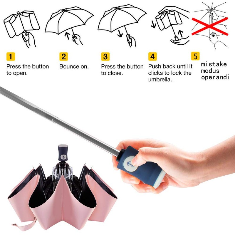 FDJASGY UV Sun Umbrella Compact Folding Travel Umbrella Auto Open