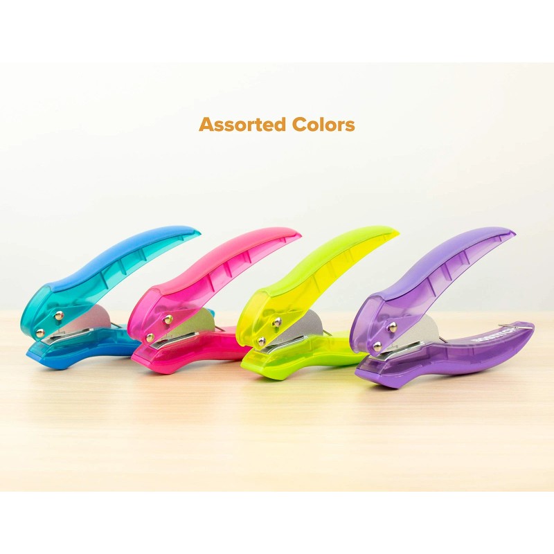 PaperPro EZ Squeeze Hole Punch 1 Pack Jam Free Assorted