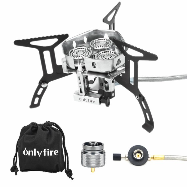ONLYFIRE Portable Camping Gas Stove 6800W, Small Backpacking Stove with