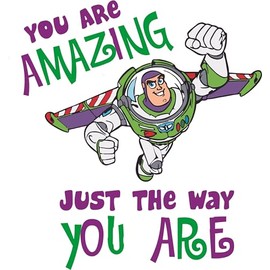 Buzz Lightyear Amazing Quote Cartoon Decors Wall Sticker Art Design Decal for Girls Boys Kids Room Bedroom Nursery Kindergarten House Fun Home Decor Stickers Wall Art Vinyl Decoration (40x40 inch)
