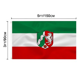 North Rhine Westphalia Flag North Rhine-Westphalia NRW Flag 90 x 150 cm German Flag Polyester Bright Colours with Brass Eyelets