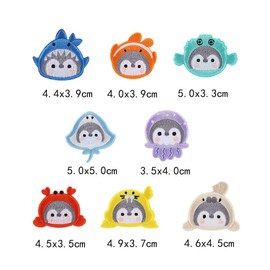 MESRINA Patches for Boys and Girls, Stylish, Iron Patch, Velcro, Applique Embroidery (Penguin Cosplay 8-Piece Set)