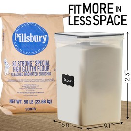 WHITE FEATHER SUPPLIES 2 PC [8.5L / 287 Oz] Extra Large Airtight Food Storage Containers with Lids - BPA Free Kitchen and Pantry Organization Containers for Baking Supplies, Cereal, Flour, Sugar, Rice