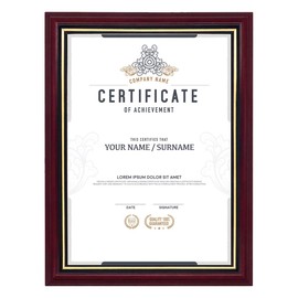 GraduatePro Picture Frame A4 Frame Certificate Wood for Certificates Diploma Wall Hanging Mount Vintage University Certificate Frame Brown