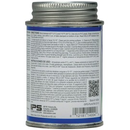 Weld-On 14004 780 PVC Regular-Bodied High Strength Plumbing Solvent Cement - Fast-Setting and Low-VOC, Clear, 1/4 Pint (4 fl oz)