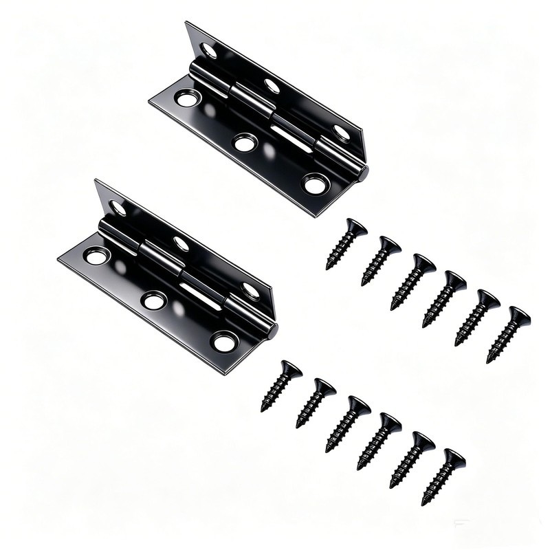12 Packs 2.15 Inch Black Stainless Steel Butt Hinges, Small