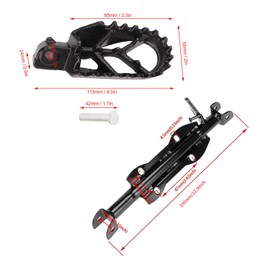 Aramox Footpeg Foot Rest Pegs Mount Bracket Bar, Motorcycle Foot Rest Pegs with Footpeg Mount Bracket Kit for CRF50 XR50 XRF70 CRF70 Pit Dirt Motor Trail Bike Motocross