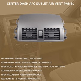 Dasbecan 55670-02160 Center Dash A/C Outlet Air Vent Panel Compatible with Toyota Corolla 2008 2009 2010 2011 2012 2013 55663-02060