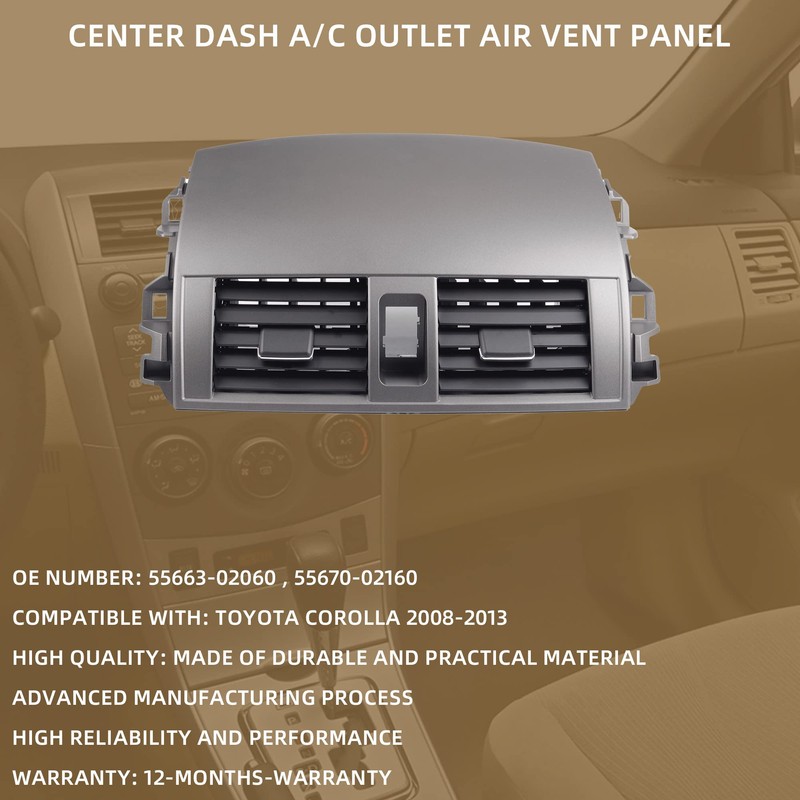 Dasbecan 55670-02160 Center Dash A/C Outlet Air Vent Panel Compatible