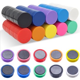 NINGYER Pack of 80 Whiteboard Magnets, 20 mm Magnets, Colourful, Round Magnets for Whiteboard/Notice Board/Blackboard/Classroom/Office/Photo/Fridge (10 Colours)