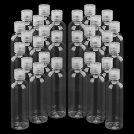 JAPCHET 30 PCS 100ml Clear Plastic Travel Bottles with Flip Cap, Plastic Empty Squeeze Bottles, Small Refillable Portable Containers for Toiletry, Lotion, Travel Bottles
