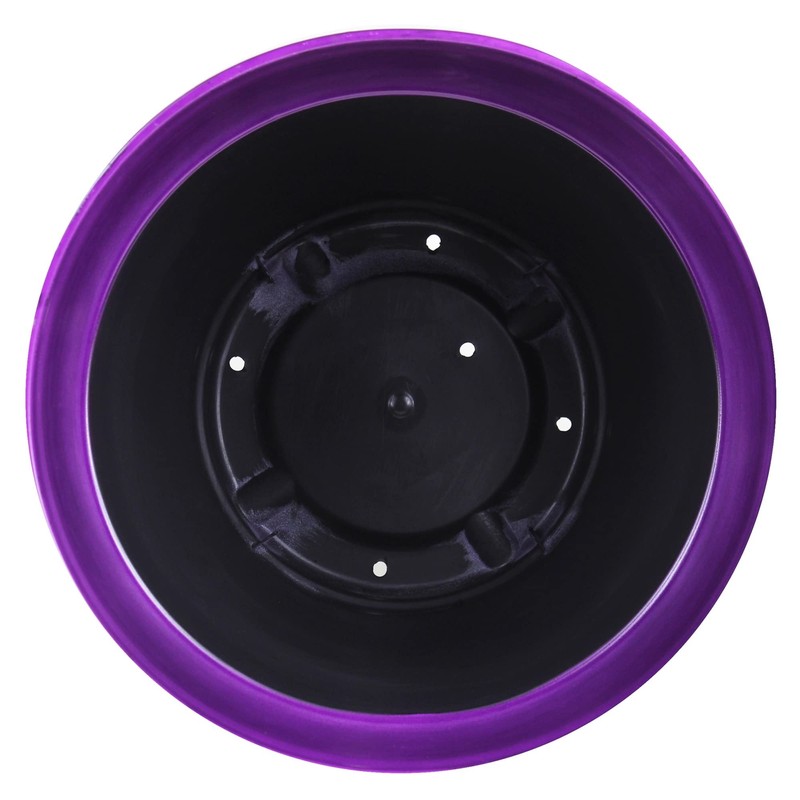 Garden Elements Indoor/Outdoor Glazed Brushed Happy Plastic Planter, Large, Dark