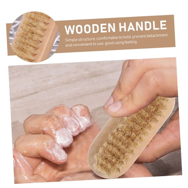 IWOWHERO Double Sided Fingernail Cleaning Brush Professional Nail Manicure Tool