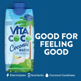 Vita Coco - Pure Coconut Water (500ml x 12) - Naturally Hydrating - Packed With Electrolytes - Gluten Free - Full Of Vitamin C & Potassium