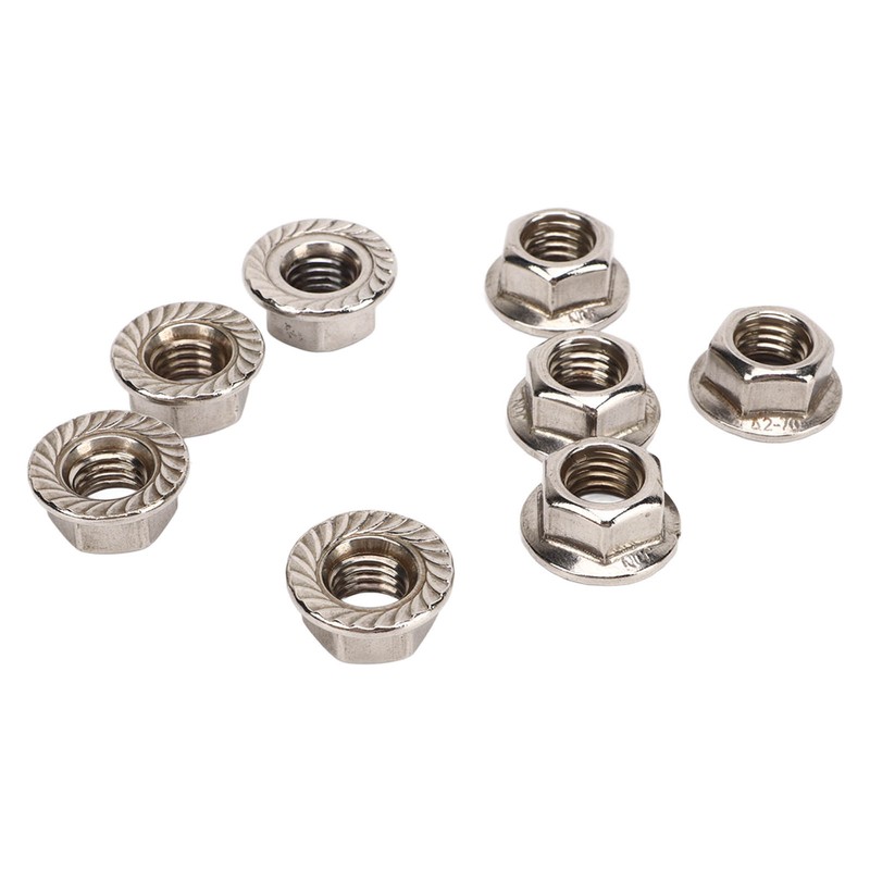 40pcs M10x1.25mm Hxagonal Flange Nuts Stainless Steel Rust Resistant Fine