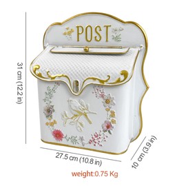 Z² BellaDecor Vintage Post Box Anthracite Retro Letter Box Antique Country House Decorative Wall Post Box Metal Post Boxes Garden Outdoor Decoration