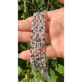 Wholesale Lot 6 Pcs 2mm Natural Mix Crystal Anklets Crystal Healing Energy