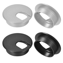Pack of 20 Cable Grommet Desks, 35 mm Hole Saw Desk Hole Cover, Plastic Cable Guide for Computer Desks in the Office, Study Tables, Black and Light Grey