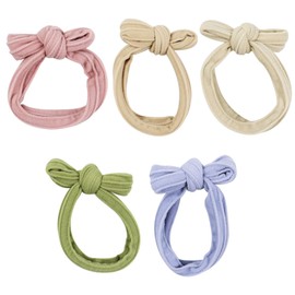 Hair Ties 5 Pieces Elastic Hair Bands Seamless Ponytail Holders for Thick Hair Bow Knotted Hair Bobbles Hair Accessories for Women, Girls