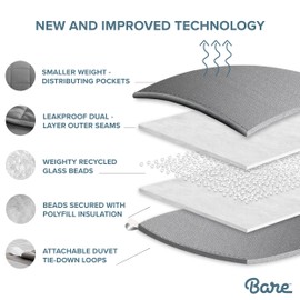 Bare Home Weighted Blanket Twin or Full Size 7lb (40" x 60") - All-Natural 100% Cotton - Premium Heavy Blanket Nontoxic Glass Beads (Dark Grey, 40"x 60")