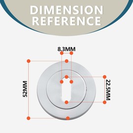 Bwintech 1 Pair 52MM Satin Chrome Keyhole Escutcheon Keyhole Cover