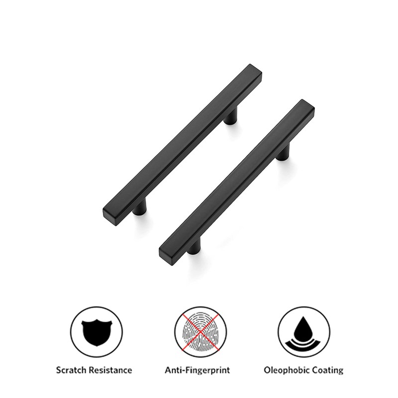 Ravinte 50 Pack 6'' Square Cabinet Pulls Matte Black Stainless