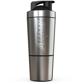 Stainless Steel Protein Shaker Bottle with Storage - Metal Protein Shaker for Protein Shakes