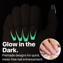 SXC Cosmetics X-Pro Tips French Tip Press On Nails - Bright Pastel Glow in the Dark Series (GLOW120KIT-M Coffin)