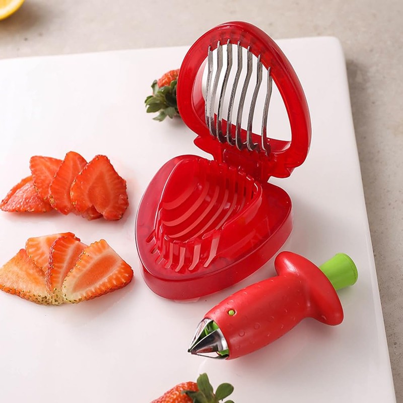 2 PCS Strawberry Huller Tool, StrawberryStem,Strawberry,Cutter,Strawberry Cutter & Stem Remover