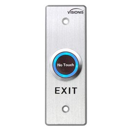Visionis 2 Pack FPC-7561 VIS-7028 Indoor Stainless Steel No Touch Infrared Request to Exit Button with Time Delay Slim Size LED Light NC COM and NO Outputs