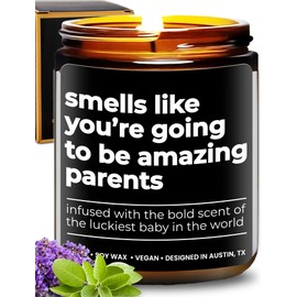 Amazing Parents Candle, Unique Gifts for New Parents for Mother's Day & Father's Day, New Parents Gifts for Couples, Gender Reveal Gifts for Parents to Be, Mom and Dad Gifts for New Parents