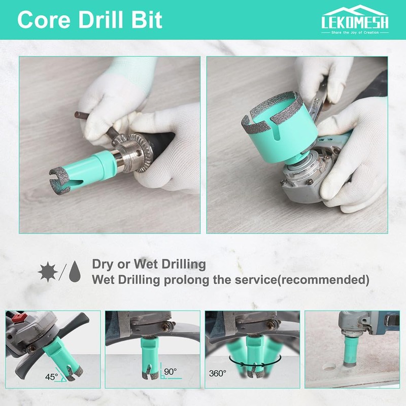 LEKOMESH Diamond Core Drill Bits - 2-1/2 Inch(65mm) with 5/8"-11