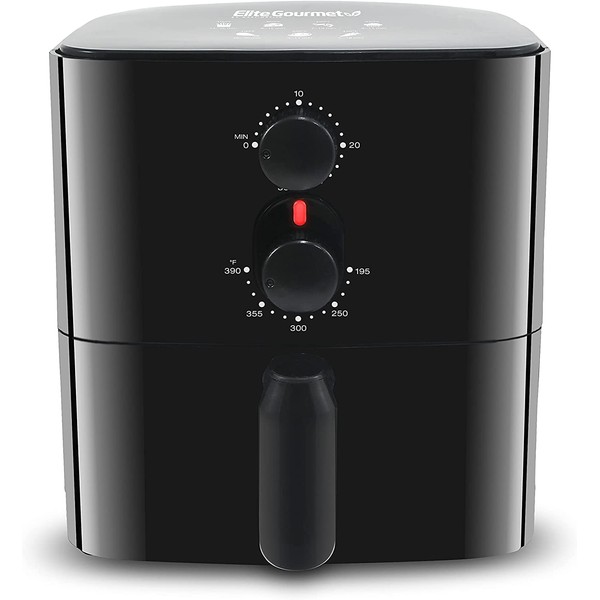 Elite Gourmet EAF-3218 Personal 1.1Qt. Compact Space Saving Electric Hot Air Fryer Oil-Less Healthy Cooker, Timer & Temperature Controls