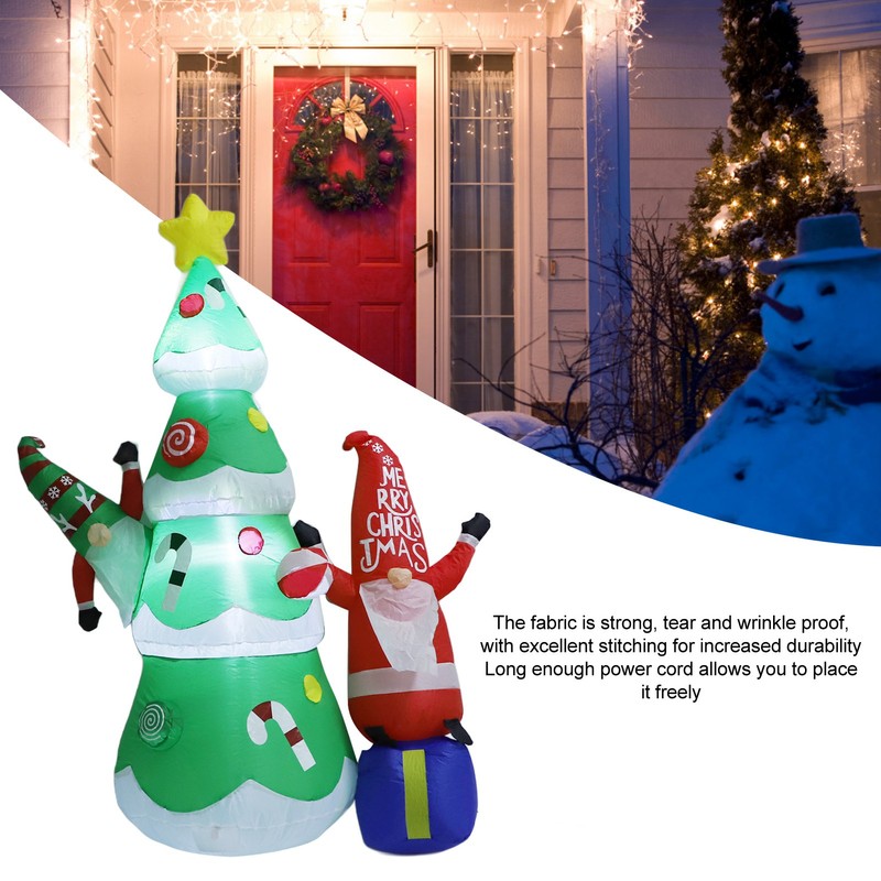 1.8m Dwarf and Christmas Tree Inflatable Decoration IP44 Christmas Outdoor