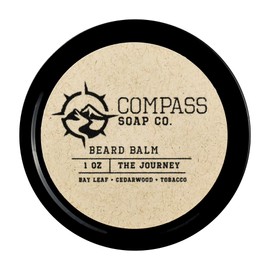 Compass Soap - They Journey | Beard Balm for Men | Best Beard Softener for Men with Nourishing Oils, for Healthier & Fuller Facial Hair Growth, 1 oz.