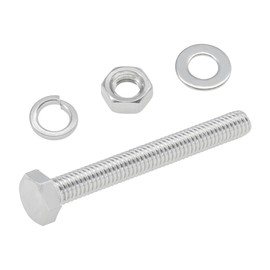 10 Sets of Stainless Steel Nuts & Bolts – Hex Machine Bolt with Washer (M6 x 50mm)