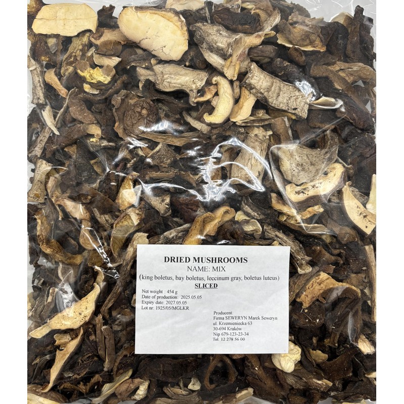 Seweryn Forest Mix Dried Sliced Mushrooms 1lb Product of Poland
