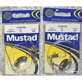 Mustad 2 Packs Mustad Fluke Rigs 60lb 1/0