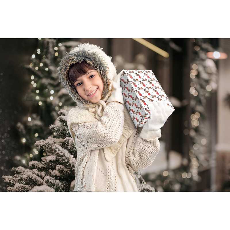 Linelglobal Christmas Gift Box with Lid for Kid Women Men